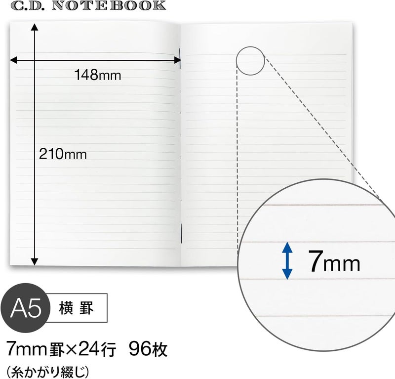 Apica Premium C.D. Notebook - A5-7 mm Rule - 96 Sheets - Image 3